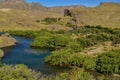 River that crosses a semiarid landscape Royalty Free Stock Photo