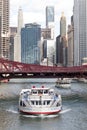 River cruise boats, Chicago River, Illinois