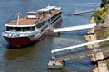 River cruise ship RHEIN MELODIE of Nicko Cruises in Cologne, Germany Royalty Free Stock Photo