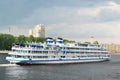 River cruise ship sailing on the river Neva Royalty Free Stock Photo