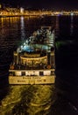 River cruise ship Swiss Tiara at night