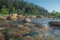 River current with stones in portugal Royalty Free Stock Photo
