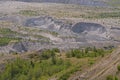 River Cutting Through the Pyroclastic Flow of a Volcano