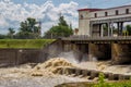 River dam of hydroelectric power station Royalty Free Stock Photo