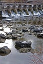 River Dam in the Winter Royalty Free Stock Photo