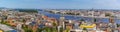 The River Danube in Budapest from the Fisherman`s Bastion Royalty Free Stock Photo