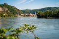 River Danube and Duernstein in the Wachau Valley, Austria Royalty Free Stock Photo