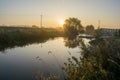 River Dearne Misty Morning Sunrise Royalty Free Stock Photo