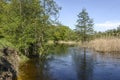 The river after development entered its shores, but the current is still rapid