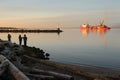 Dredger, Fraser River Morning Royalty Free Stock Photo