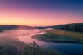 River in early misty morning Royalty Free Stock Photo