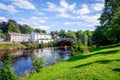 The River Eden in summer at Appleby Cumbria England