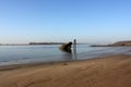 River Elbe with ancient ship wreck