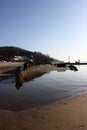 River Elbe with ancient ship wreck