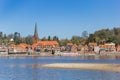 River Elbe and historic city Lauenburg in Schleswig-Holstein