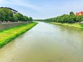 River and embankment of the city of Uzhgorod, Ukraine.