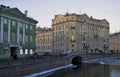 The river embankment in Saint-Petersburg, Russia Royalty Free Stock Photo