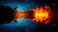 river fire and water background Royalty Free Stock Photo