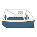 River fishing boat icon, cartoon style
