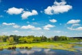 River flood waters wallpaper, Narew, Poland Royalty Free Stock Photo