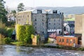 River flooding the buildings