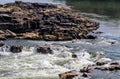 River flow through the rocks at Kaeng Tana, Ubon Ratchathani, Thailand