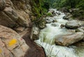 River flowing ( Barati Nala ) alongside Shrikhand Mahadev kailash Yatra . Himachal Pradesh Royalty Free Stock Photo