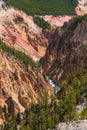 River flowing through a colorful canyon in Yellowstone National park