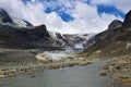 River flowing from the edge of Pasterze Glacier in Glockner Group in High Tauern Royalty Free Stock Photo