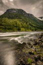 River flowing from Eidfjordvatnet lake to Eidfjord Royalty Free Stock Photo