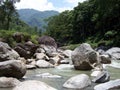 River flowing within huge rocks