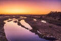 River flowing through Kruger National Park at sunrise, Kruger National Park Royalty Free Stock Photo