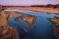 River flowing through Kruger National Park at sunrise, Kruger National Park Royalty Free Stock Photo