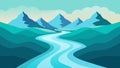 A river flowing through a mountain range representing the constant ebb and flow of life and the Stoic embrace of the Royalty Free Stock Photo
