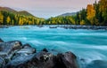 Kanas Lake at Autumn, Xinjiang, China Royalty Free Stock Photo