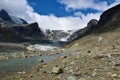 River flowing from Pasterze Glacier in Glockner Group in High Tauern Royalty Free Stock Photo