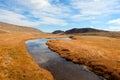 The river flowing in the steppe