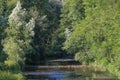 River zelivka with a fisherman