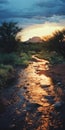 Golden Glow: Capturing The Serenity Of A Desert Creek With Kodak Portra Film