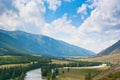 The river flows in a mountain valley Royalty Free Stock Photo