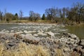 River flows through the rapids Royalty Free Stock Photo