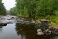 River flows among the stones. Blurry water. Royalty Free Stock Photo