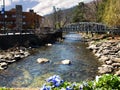 River flows through the town of Gatlinburg, TN, USA Royalty Free Stock Photo