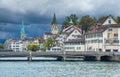 River front scene, Zurich, Swizterland