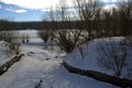 The river is frozen banks of Borcea Royalty Free Stock Photo