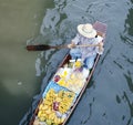 River fruit vendor, floating market, Bangkok, Thai