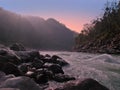 The river Ganga in India at sunset Royalty Free Stock Photo