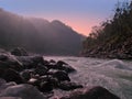 The river Ganga in India at sunset