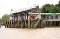 River Gasoline station at the Mekong river Royalty Free Stock Photo