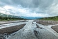 River with glacial water in the Denali National Park, Alaska Royalty Free Stock Photo